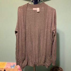 Alloy Medium Gray Cardigan Sweater EUC